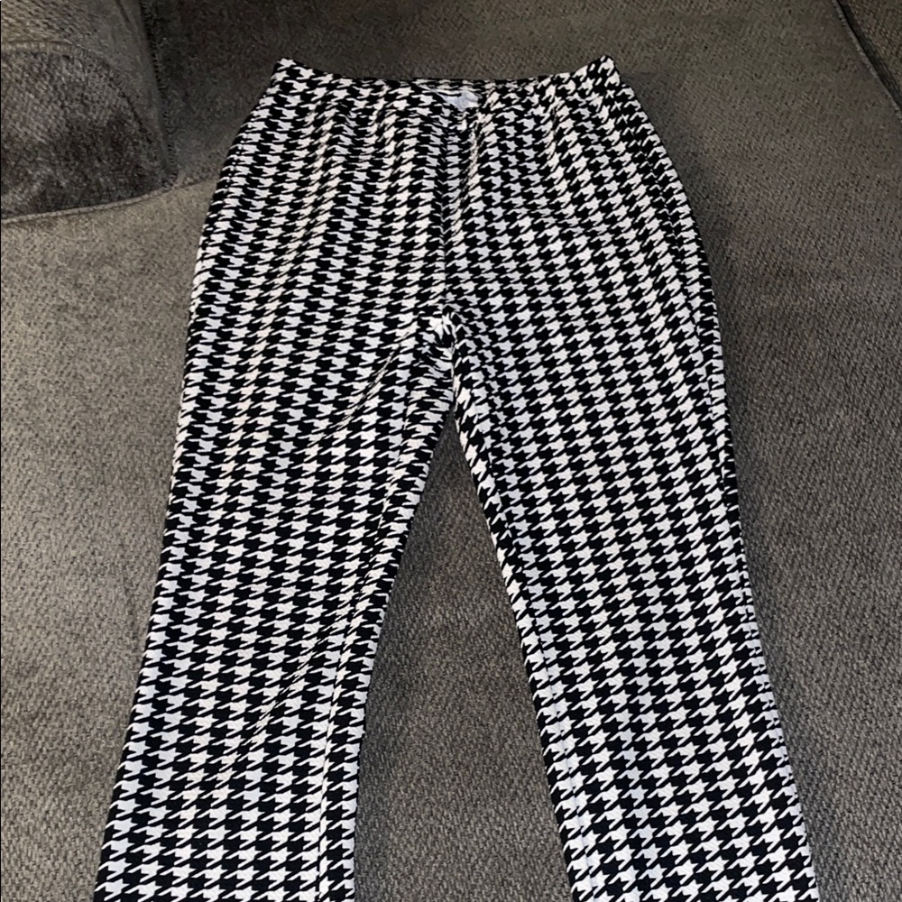 Black and White Houndstooth Pants